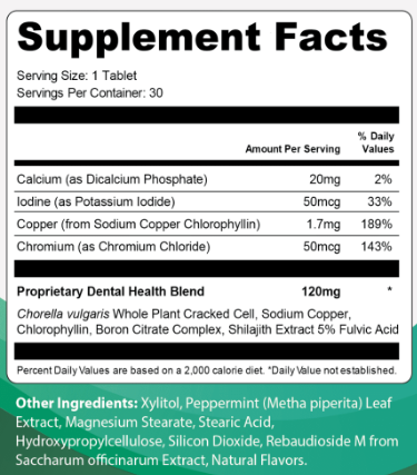 OxyDental Pro Supplement Facts